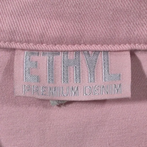 Ethyl Premium Denim Rhinestone Pink Western Jacket Country Cowgirl Womens Large - Picture 11 of 13